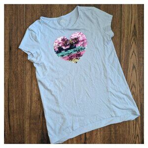 S Blue Gymboree Sequin Heart Tee